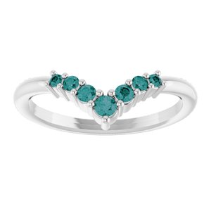 Sterling Silver Natural Alexandrite Graduated V Ring