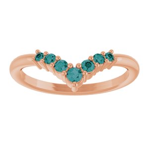 14K Rose Gold Natural Alexandrite Graduated V Ring