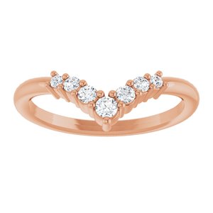 14K Rose Gold 1/6 CTW Natural Diamond Graduated V Ring