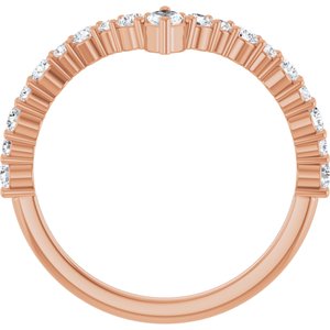 14K Rose Gold 1/2 CTW Natural Diamond V Ring