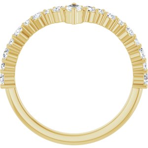 14K Yellow Gold 1/2 CTW Natural Diamond V Ring