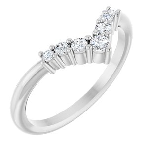 Sterling Silver 1/6 CTW Natural Diamond Graduated V Ring