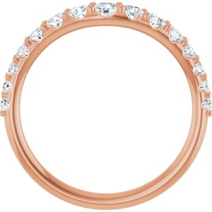 14K Rose 1/2 CTW Natural Diamond Graduated Contour Band
