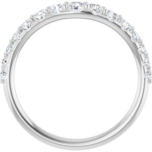 Platinum 1/2 CTW Natural Diamond Graduated Contour Band