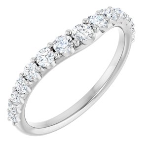 14K White 1/2 CTW Natural Diamond Graduated Contour Band