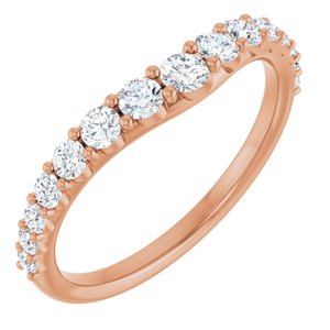 14K Rose 1/2 CTW Natural Diamond Graduated Contour Band