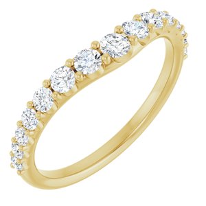 14K Yellow 1/2 CTW Natural Diamond Graduated Contour Band