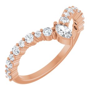 14K Rose Gold 1/2 CTW Natural Diamond V Ring