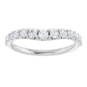 14K White 1/2 CTW Natural Diamond Graduated Contour Band