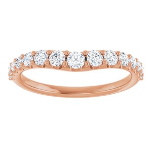 14K Rose 1/2 CTW Natural Diamond Graduated Contour Band