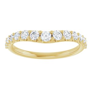 14K Yellow 1/2 CTW Natural Diamond Graduated Contour Band