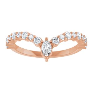 14K Rose Gold 1/2 CTW Natural Diamond V Ring