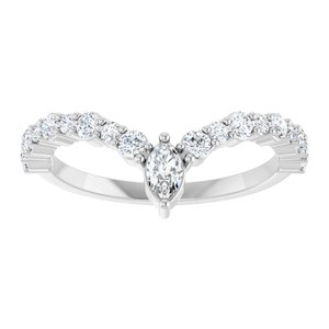 Sterling Silver 1/2 CTW Natural Diamond V Ring