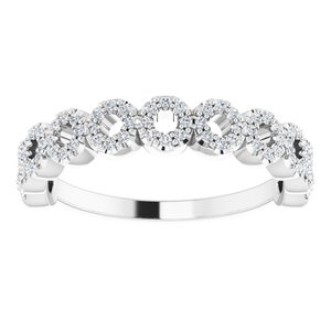 14K White Gold 1/4 CTW Natural Diamond Circle Ring