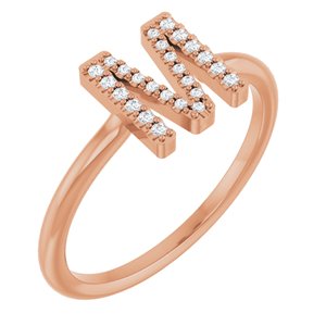 14K Rose Gold .07 CTW Natural Diamond Initial M Ring