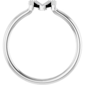 14K White Gold .07 CTW Natural Diamond Initial M Ring