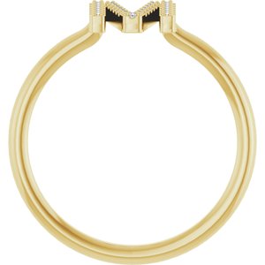 14K Yellow Gold .07 CTW Natural Diamond Initial M Ring
