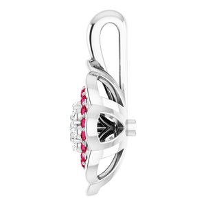 Sterling Silver Natural Ruby & 1/6 CTW Natural Diamond Pendant