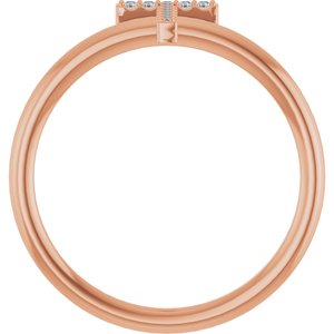 14K Rose Gold .04 CTW Natural Diamond Initial T Ring