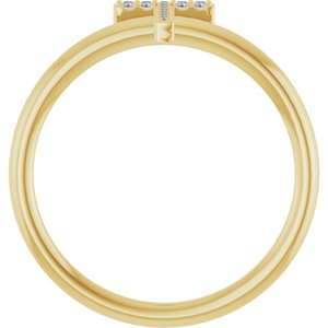 14K Yellow Gold .04 CTW Natural Diamond Initial T Ring