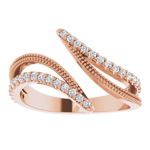 14K Rose Gold 1/4 CTW Natural Diamond Bypass Ring