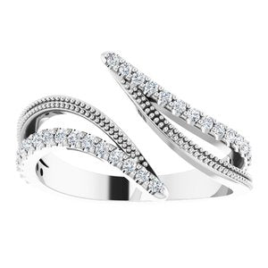 Platinum 1/4 CTW Natural Diamond Bypass Ring