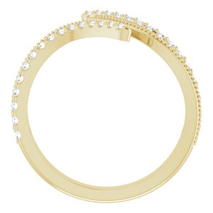 14K Yellow Gold 1/4 CTW Natural Diamond Bypass Ring