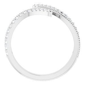 Platinum 1/4 CTW Natural Diamond Bypass Ring
