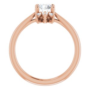 14K Rose Gold Natural White Sapphire & 1/4 CTW Natural Diamond Ring