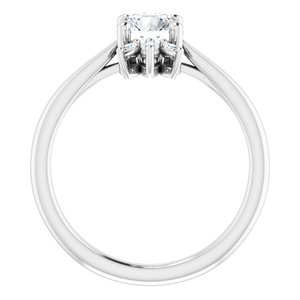 14K White Gold Natural White Sapphire & 1/4 CTW Natural Diamond Ring