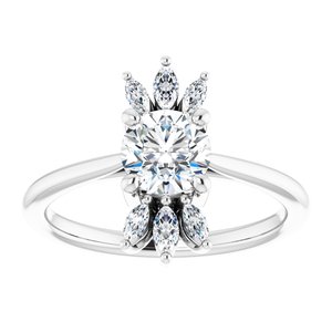Sterling Silver Natural White Sapphire & 1/4 CTW Natural Diamond Ring