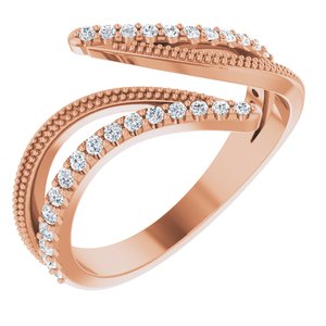 14K Rose Gold 1/4 CTW Natural Diamond Bypass Ring