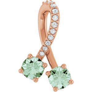 14K Rose Gold Lab-Grown Alexandrite & .05 CTW Natural Diamond Pendant