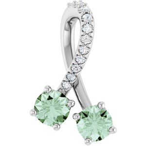 Sterling Silver Lab-Grown Alexandrite & .05 CTW Natural Diamond Pendant