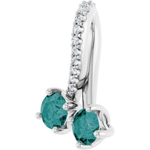 Platinum Lab-Grown Alexandrite & .05 CTW Natural Diamond Pendant