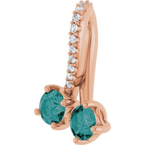 14K Rose Gold Lab-Grown Alexandrite & .05 CTW Natural Diamond Pendant