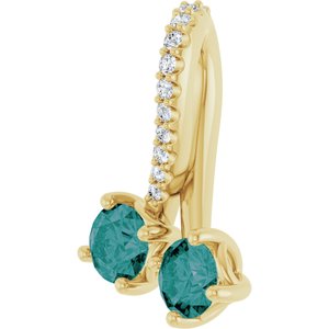14K Yellow Gold Lab-Grown Alexandrite & .05 CTW Natural Diamond Pendant