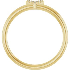 14K Yellow Gold .03 CTW Natural Diamond Initial Y Ring