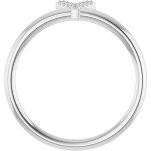 Platinum .03 CTW Natural Diamond Initial Y Ring
