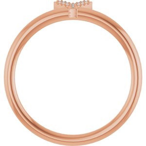 14K Rose Gold .03 CTW Natural Diamond Initial Y Ring
