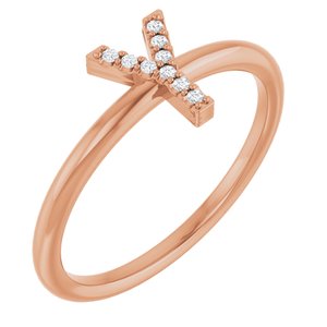 14K Rose Gold .03 CTW Natural Diamond Initial Y Ring