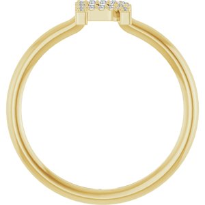14K Yellow Gold .06 CTW Natural Diamond Initial R Ring