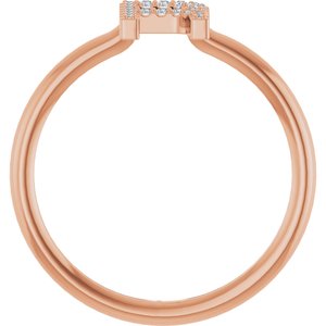 14K Rose Gold .06 CTW Natural Diamond Initial R Ring