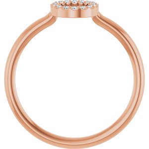 14K Rose Gold .06 CTW Natural Diamond Initial O Ring