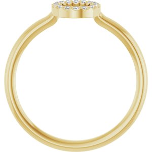 14K Yellow Gold .06 CTW Natural Diamond Initial O Ring
