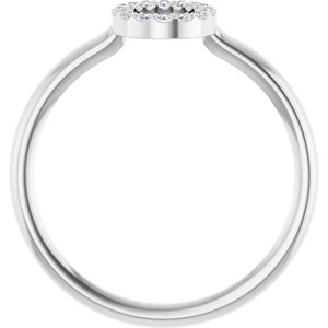 Sterling Silver .06 CTW Natural Diamond Initial O Ring