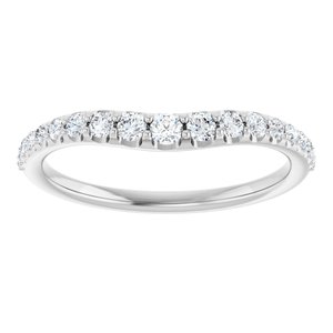 14K White 1/3 CTW Natural Diamond Graduated Contour Band
