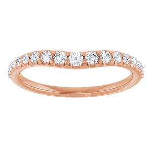 14K Rose 1/3 CTW Lab-Grown Diamond Graduated Contour Band