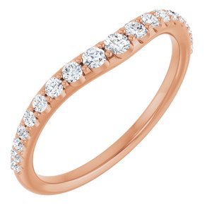 14K Rose 1/2 CTW Lab-Grown Diamond Graduated Contour Band