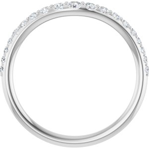 14K White 1/3 CTW Lab-Grown Diamond Graduated Contour Band